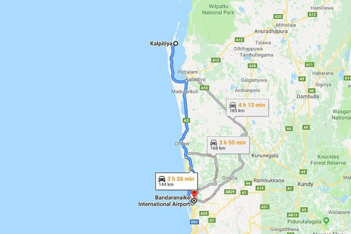 Kalpitiya City to Colombo (CMB) Airport Private Transfer - Photo 1 of 8